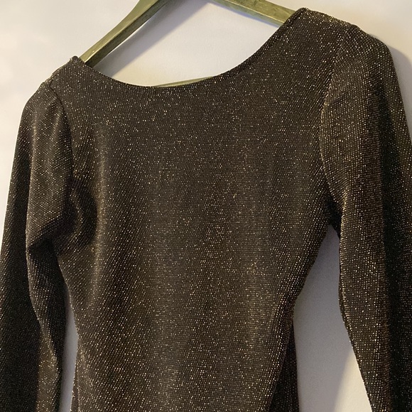 Fiestar Open Back Black and Gold Glitter Dress Size Medium - Picture 9 of 16